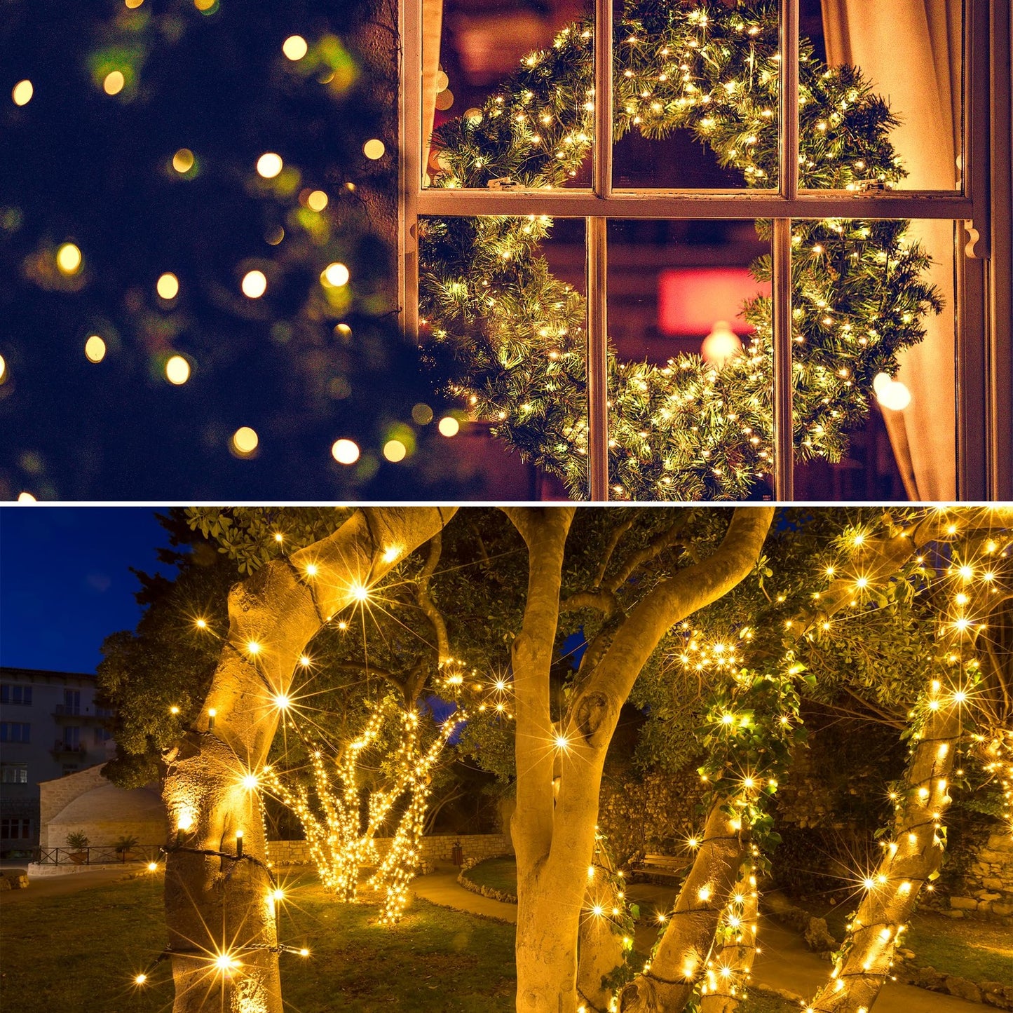 Guirnalda De Luces Carga Solar Para Exteriores, 11,8 M, 100 LED