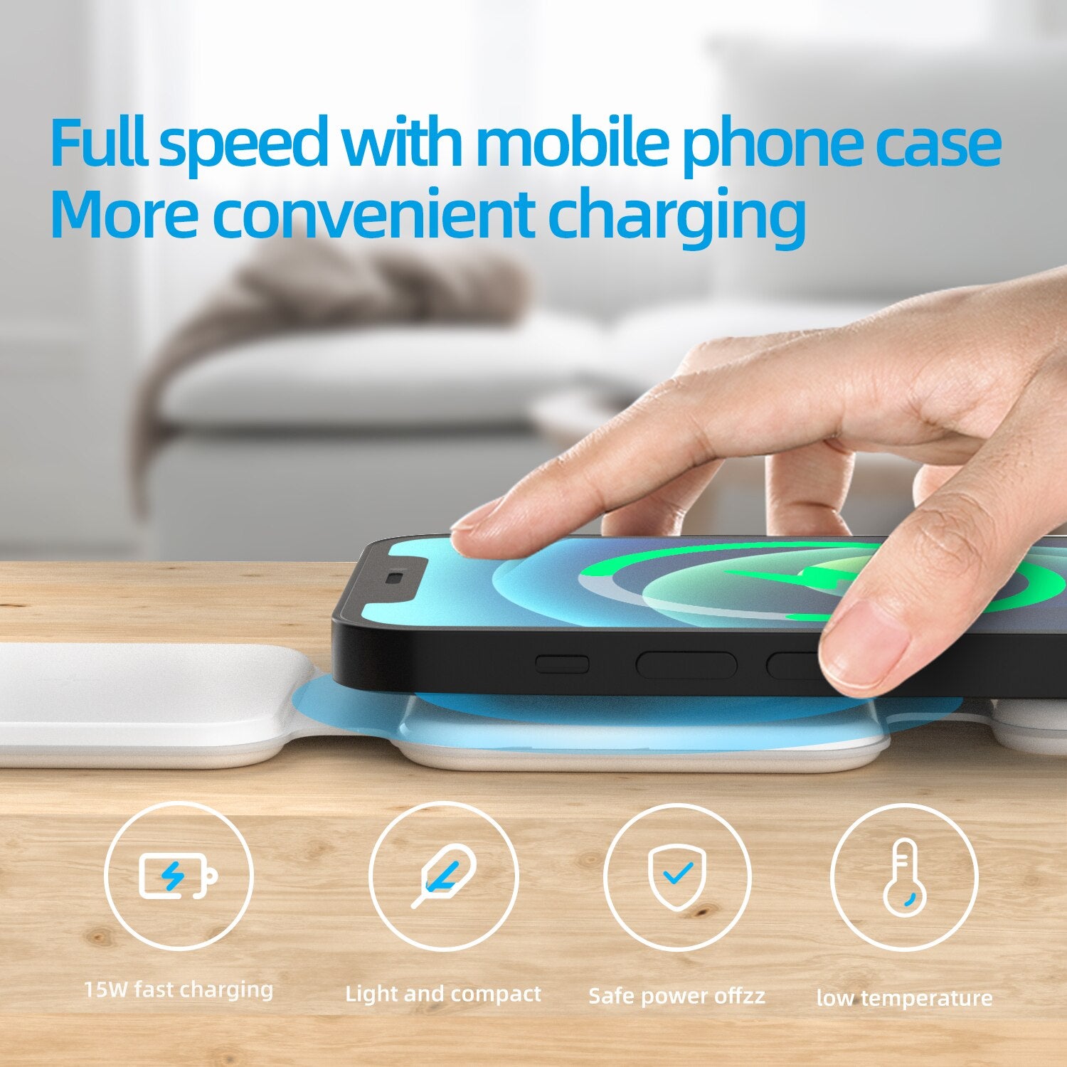 3-in-1 Magnetic Foldable Wireless Charger for Multiple Devices. Cell Phone Charger.