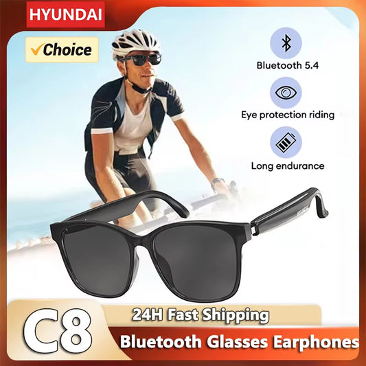 Glasses Earphones with Low Latency HD Call Mic Out Door Sports Driving Multi-Function Sunglasses Bluetooth 5.4 